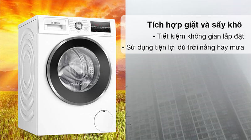 Thiết kế tích hợp giặt và sấy – Tối ưu không gian và quy trình sử dụng