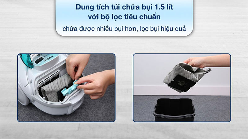 Túi chứa bụi 1.5 lít – Thu gom bụi hiệu quả, dễ dàng vệ sinh