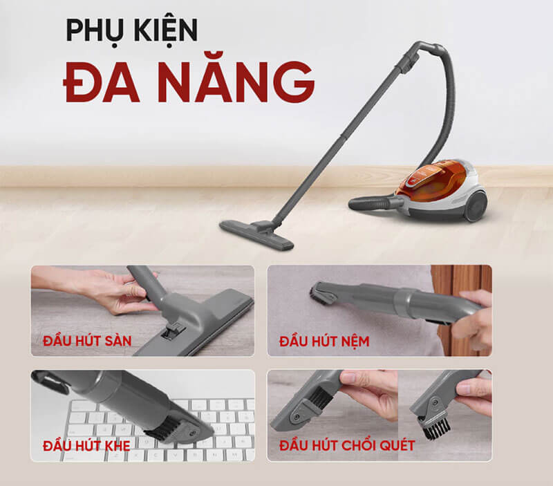 Phụ kiện đa năng đi kèm – Hỗ trợ làm sạch toàn diện