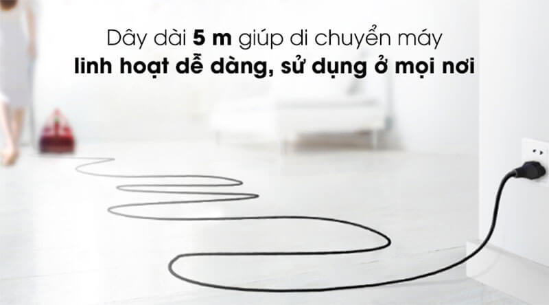 Dây điện dài 5m – Tăng khả năng di chuyển linh hoạt