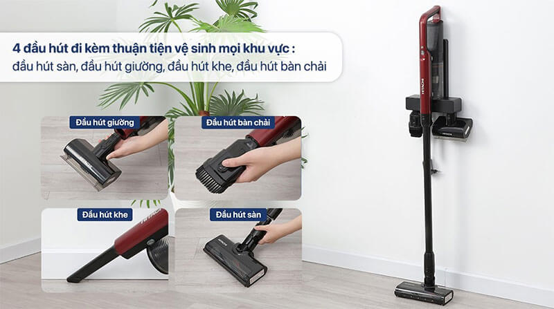Bộ phụ kiện 4 đầu hút – đáp ứng nhiều nhu cầu làm sạch