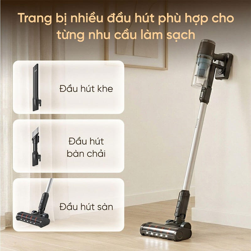Nhiều đầu hút đáp ứng đa dạng nhu cầu làm sạch