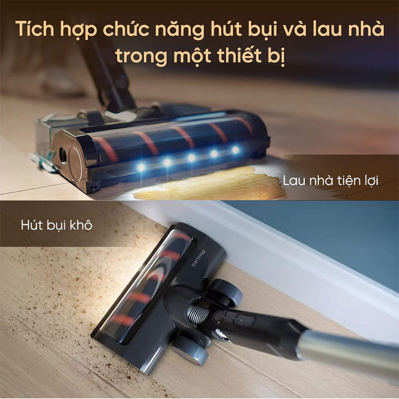 Khả năng hút bụi kết hợp lau sàn trong một thiết bị
