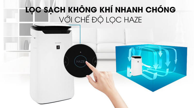 Chế độ lọc Haze giúp làm sạch không khí nhanh chóng