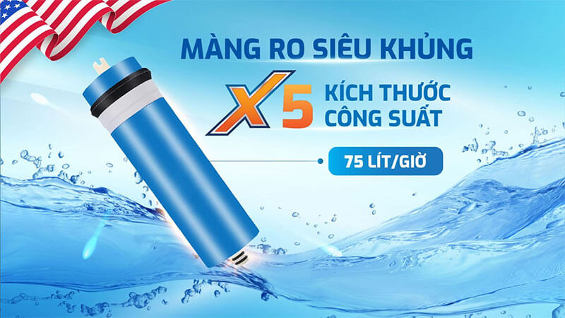 Công suất lọc 75 lít/giờ – Đáp ứng nhu cầu sử dụng liên tục