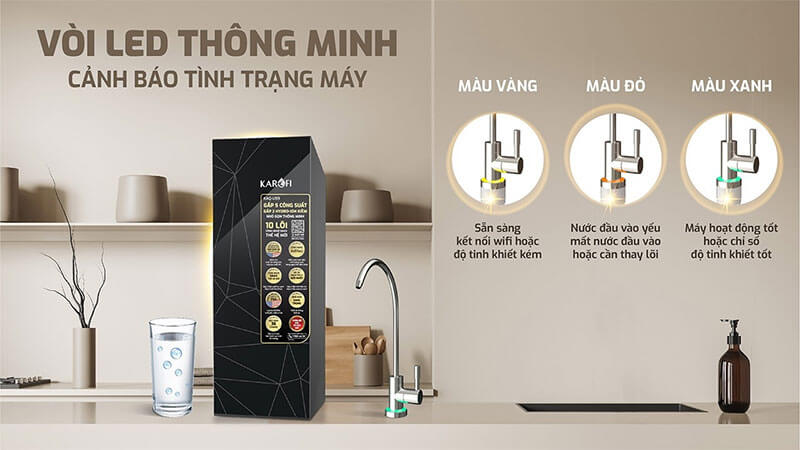 Vòi lấy nước LED thông minh – Chủ động kiểm soát lõi lọc