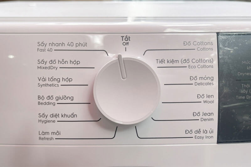 12 chương trình sấy đa dạng – Phù hợp nhiều mục đích sử dụng