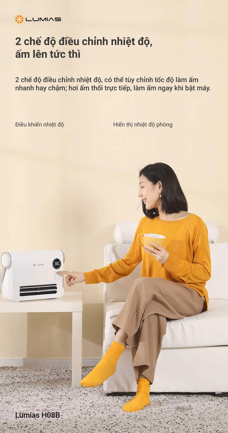 Hai mức điều chỉnh nhiệt độ – Chủ động kiểm soát độ ấm
