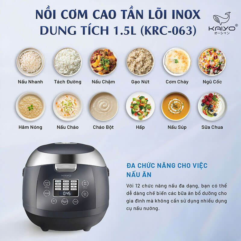 12 chế độ nấu tích hợp cho bữa ăn phong phú