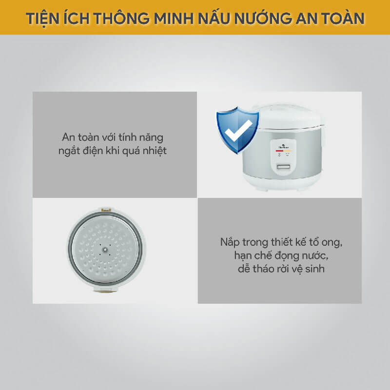 Tiện ích thông minh, an toàn – Hỗ trợ nấu nướng hiệu quả mỗi ngày