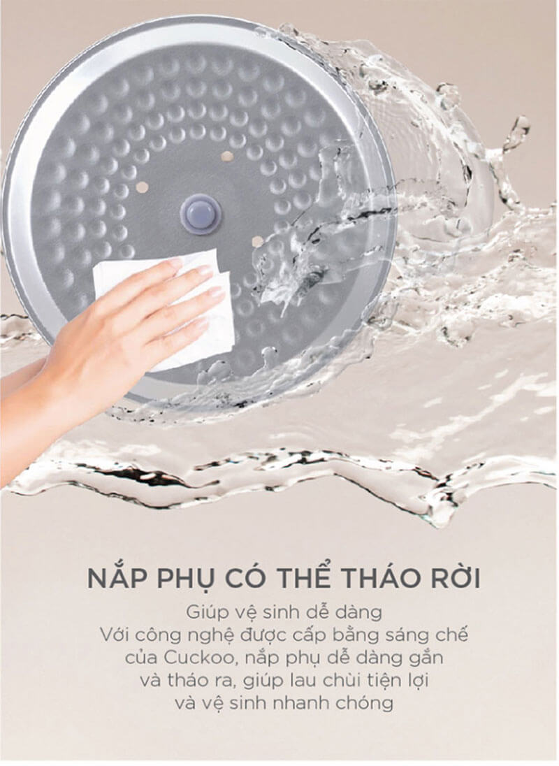 Nắp phụ tháo rời – Dễ dàng vệ sinh, giữ nồi luôn sạch sẽ
