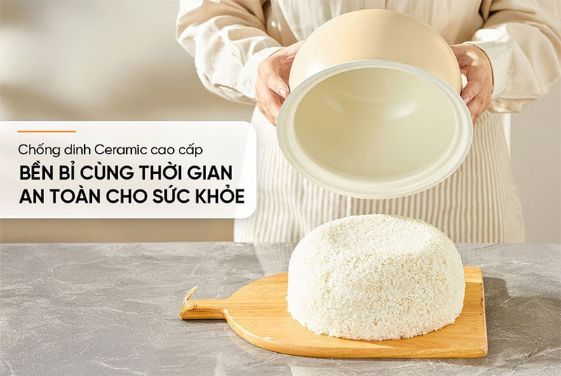 Lòng nồi chống dính Ceramic cao cấp – bền bỉ, an toàn
