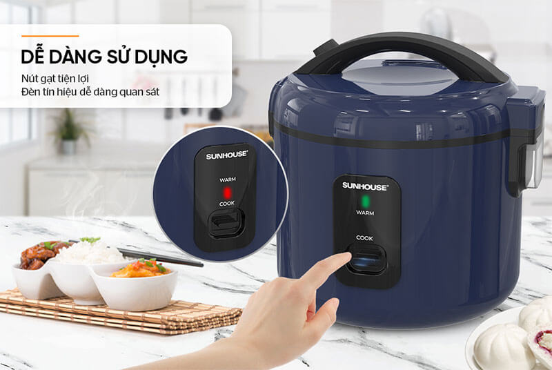 Hai chế độ “Nấu – Cook” và “Giữ ấm – Warm”, dễ dàng sử dụng