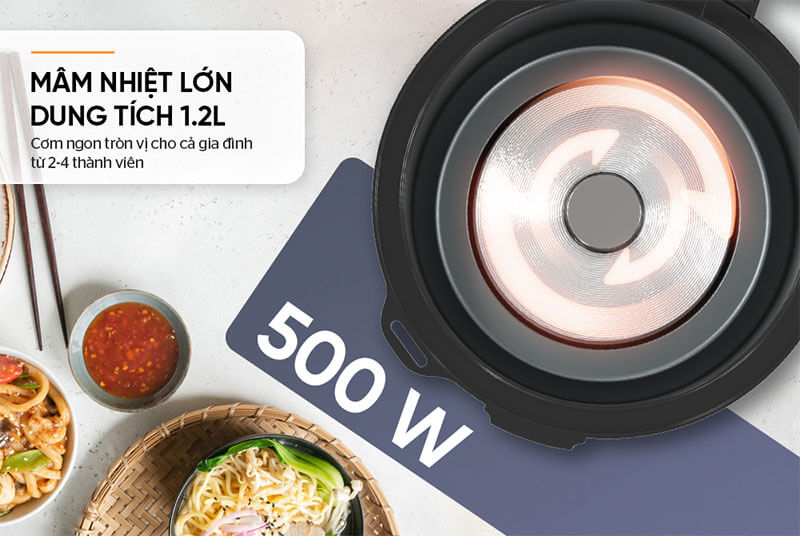 Mâm nhiệt lớn, tỏa nhiệt đều, cơm dẻo ngon