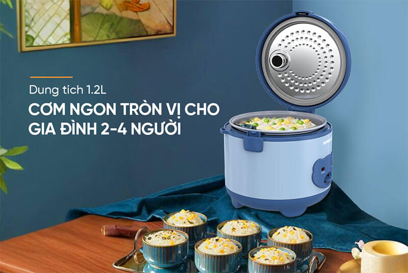 Dung tích 1.2L – Giải pháp nấu cơm lý tưởng cho gia đình từ 2 đến 4 người