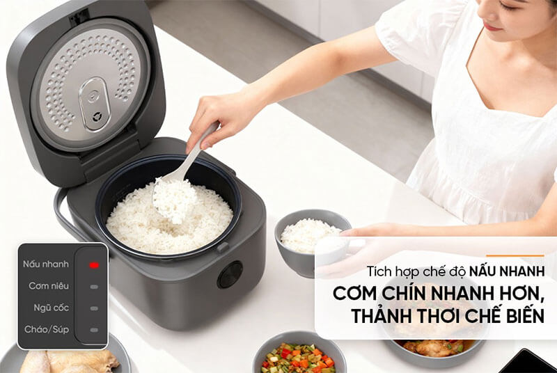 Chế độ nấu nhanh, cơm chín nhanh hơn