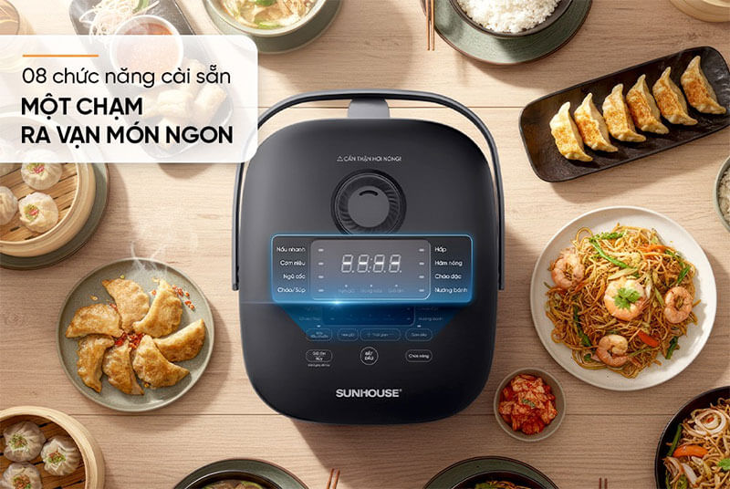 8 chức năng cài sẵn, linh hoạt vạn món ngon