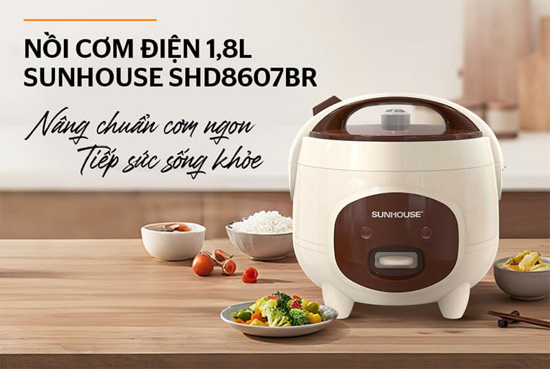 Nồi cơm điện Sunhouse SHD8607BR 1.8L
