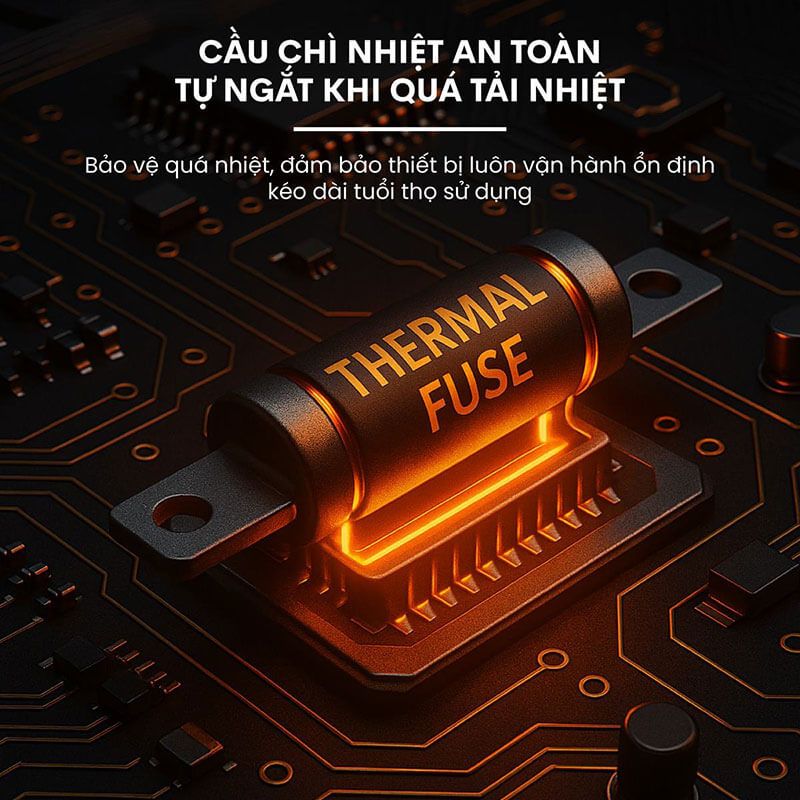 Cầu chì nhiệt an toàn tự ngắt khi quá tải nhiệt