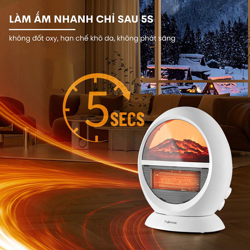 Công nghệ sưởi gốm Ceramic làm ấm nhanh chỉ sau 5 giây