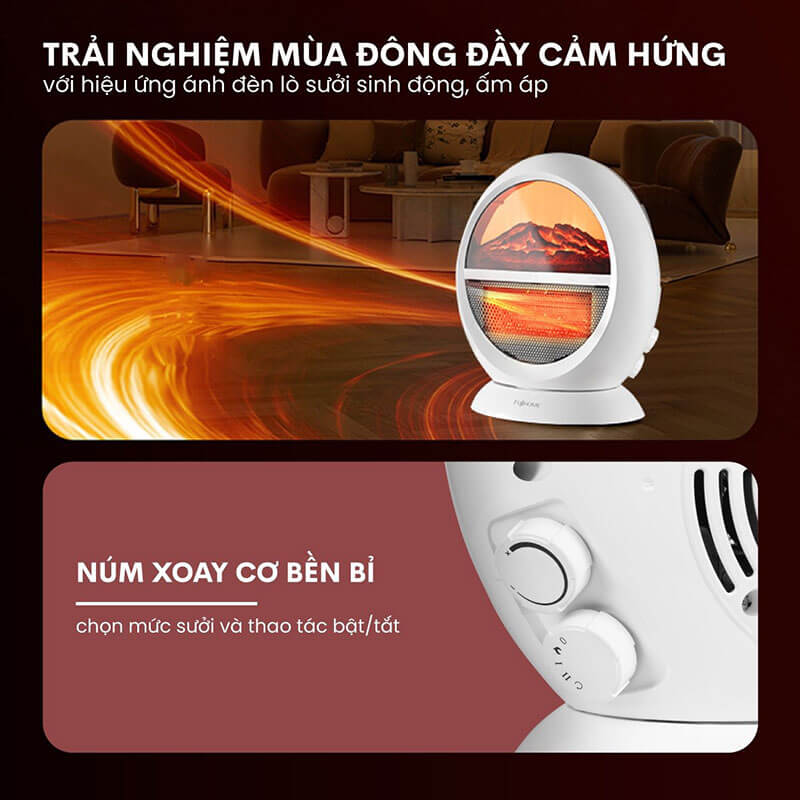 Hiệu ứng ánh đèn lò sưởi tạo cảm giác ấm áp, thư giãn