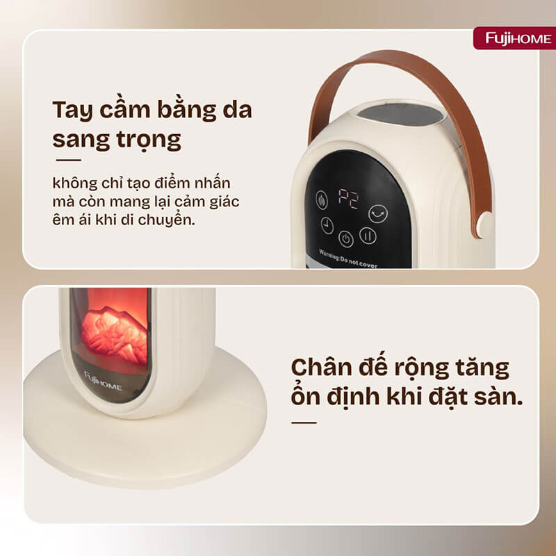 Tay cầm bọc da sang trọng và tiện dụng