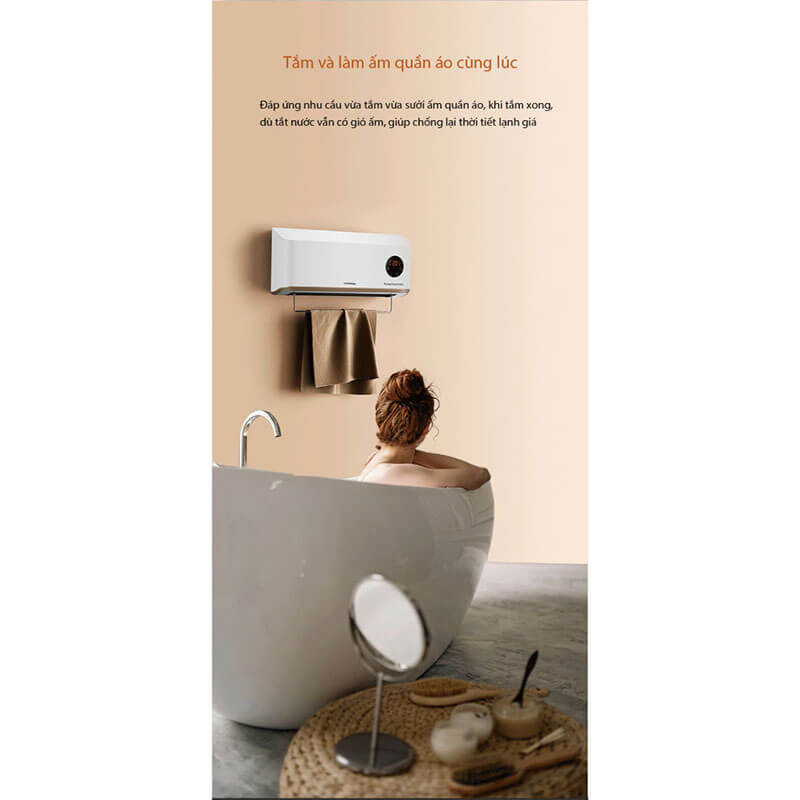 Tắm và làm ấm quần áo cùng lúc