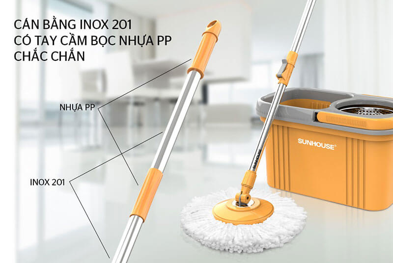 Thiết kế tiện dụng với thân inox 201 chắc chắn, tay cầm nhựa PP cao cấp