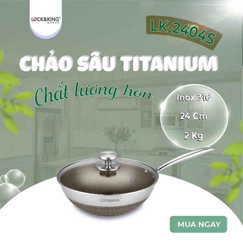 Kiểu dáng sâu lòng 24cm – Tối ưu không gian chế biến và hạn chế bắn dầu