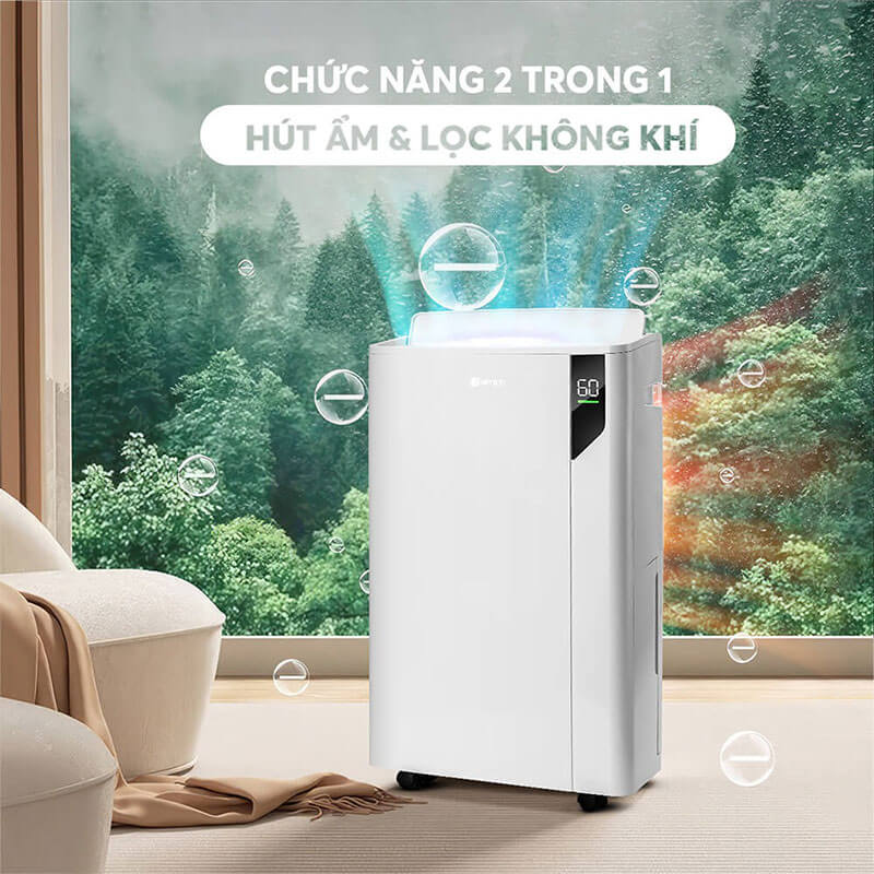 Công Nghệ 2 Trong 1 Kết Hợp Hút Ẩm Và Lọc Không Khí Hiệu Quả