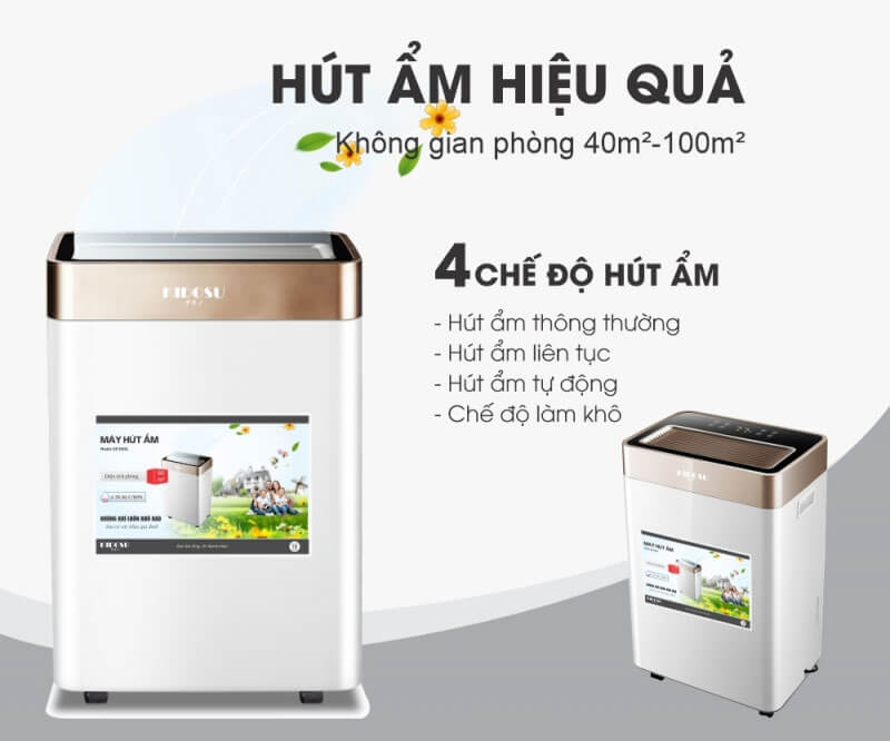Công suất hút ẩm 60L/ngày – Xử lý ẩm mạnh mẽ cho diện tích 40–100m²