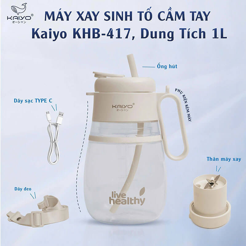 Máy xay sinh tố Kaiyo KHB-417 cầm tay 1L