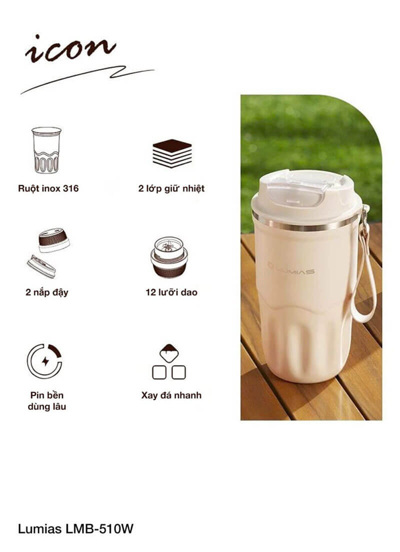 Máy xay sinh tố Lumias LMB-510W cầm tay