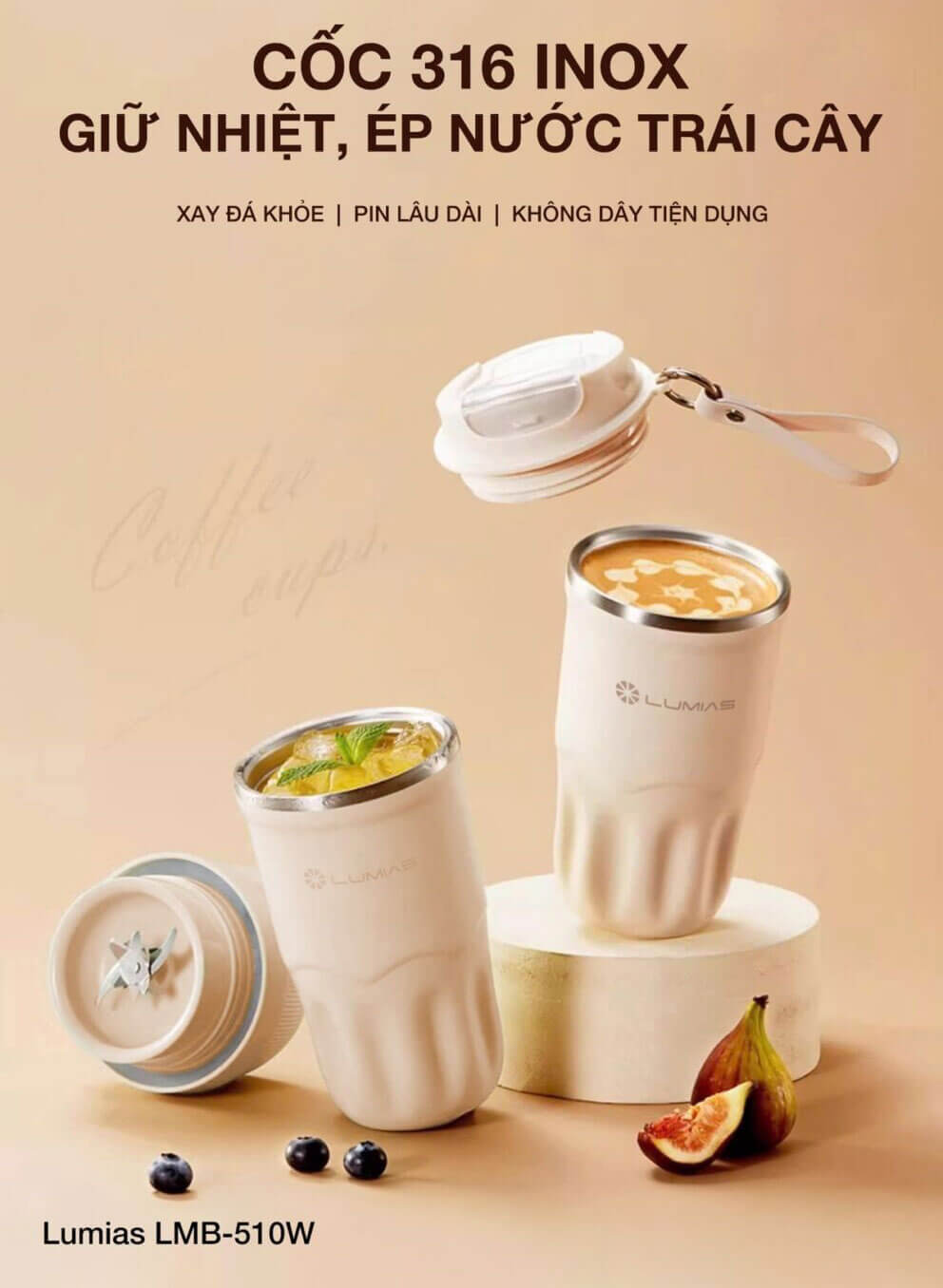 Cốc inox 316 cao cấp – vừa xay vừa ép nước trái cây