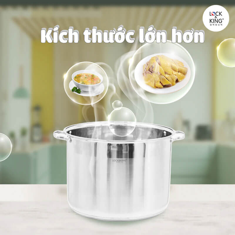 Đa năng vượt trội – Không chỉ là nồi luộc gà mà còn là trợ thủ nấu phở, hầm xương, nấu canh