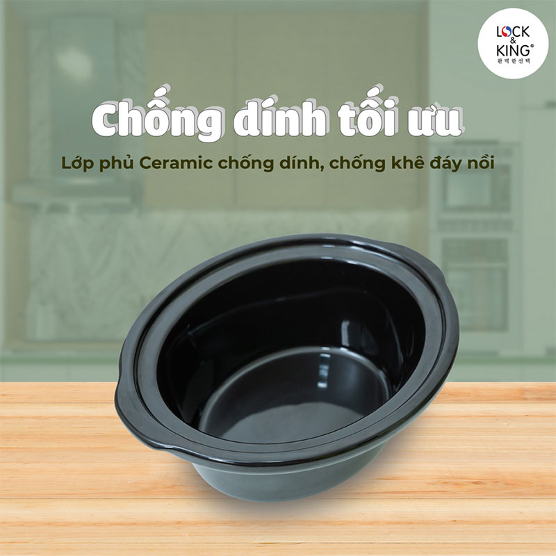 Lòng nồi Ceramic chống dính – Truyền nhiệt đều, hạn chế bám dính