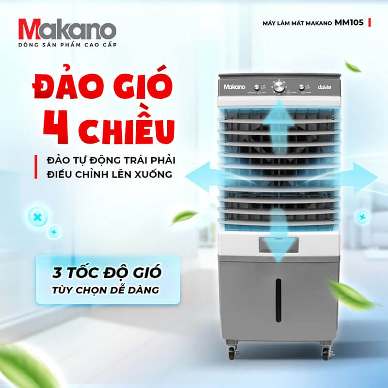 Hệ thống đảo gió tự động 4 chiều phân bổ gió đồng đều