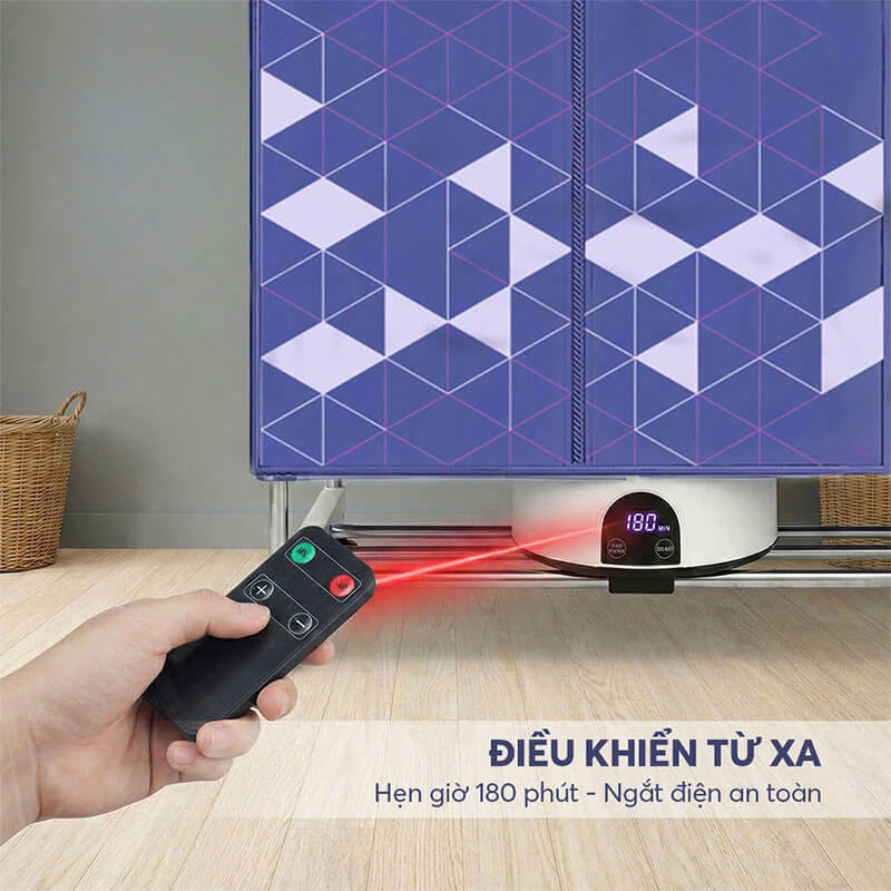 Điều khiển từ xa thông minh – Chủ động thời gian sấy 0–180 phút