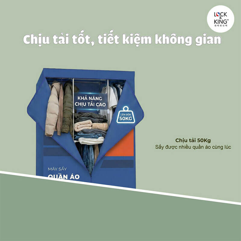 Không Gian Sấy Lớn 180cm – Tối Ưu Diện Tích Treo Và Hiệu Suất Lưu Thông Nhiệt