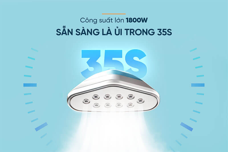 Công suất 1800W mạnh mẽ – Làm nóng nhanh chỉ trong 35 giây