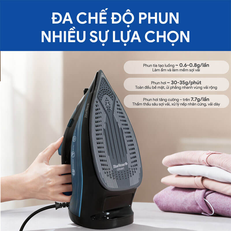 Hơi nước đa chế độ – Linh hoạt theo từng loại vải