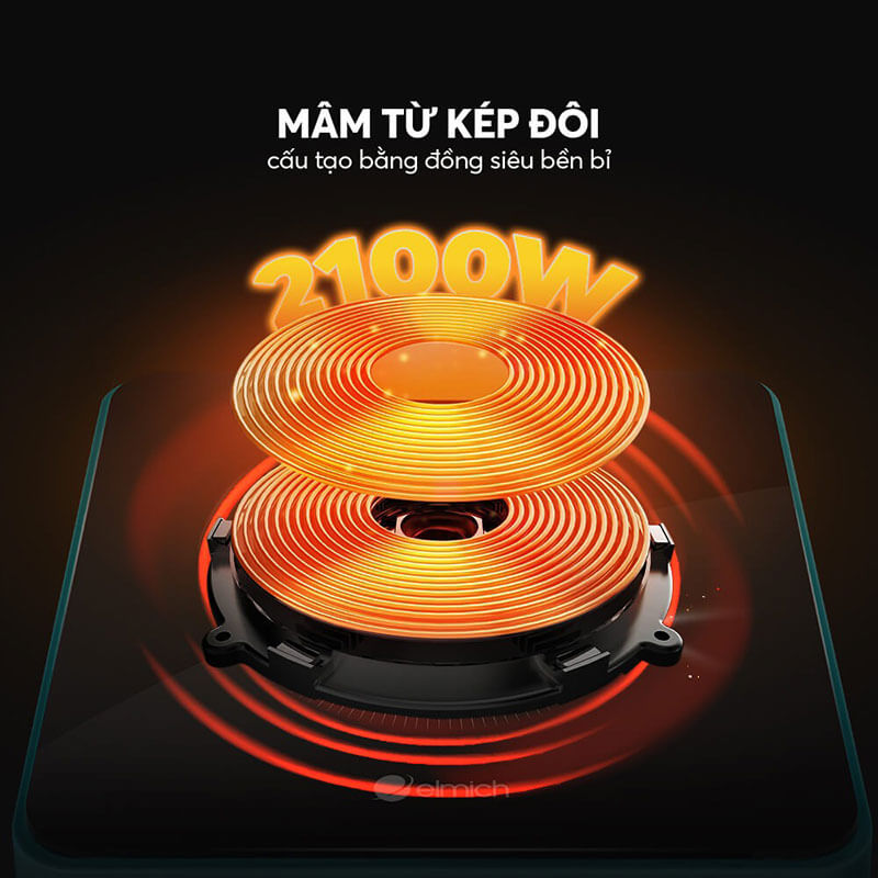 Công suất mạnh mẽ 2100W giúp nấu ăn nhanh