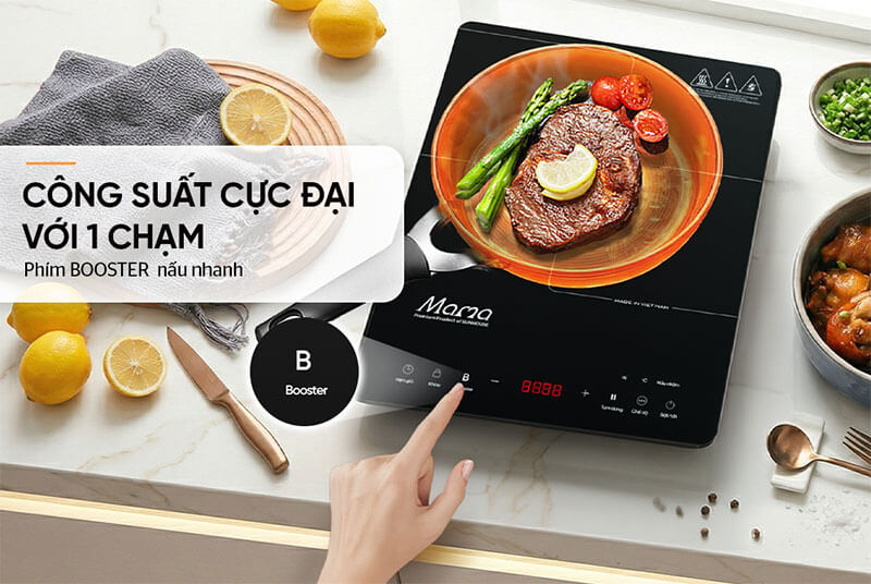 Tăng tốc nấu với phím Booster tiện lợi