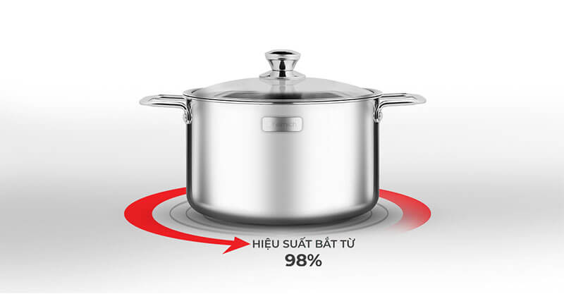 Đáy nồi inox 430 cho hiệu suất bắt từ cao