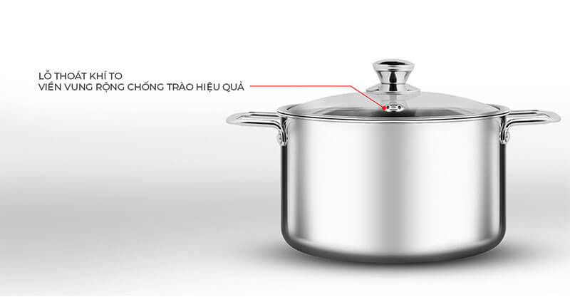 Vung kính cường lực tiện quan sát khi nấu