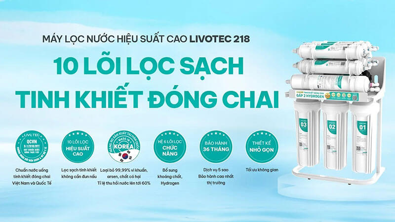 Máy lọc nước RO Livotec 218 10 lõi
