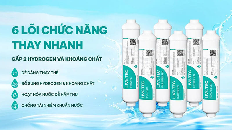 6 lõi lọc chức năng thay nhanh tiện lợi