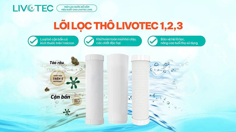 Hệ lõi lọc thô Livotec 1-2-3 công nghệ hiện đại