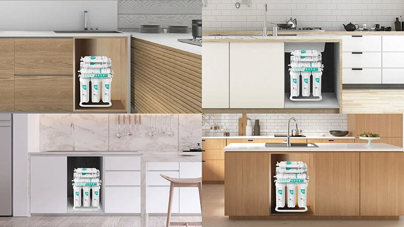 Thiết kế tối giản – lắp đặt gọn gàng dưới tủ bếp