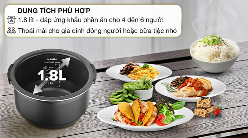 Dung Tích 1.8 Lít – Lựa Chọn Lý Tưởng Cho Gia Đình 4–6 Người